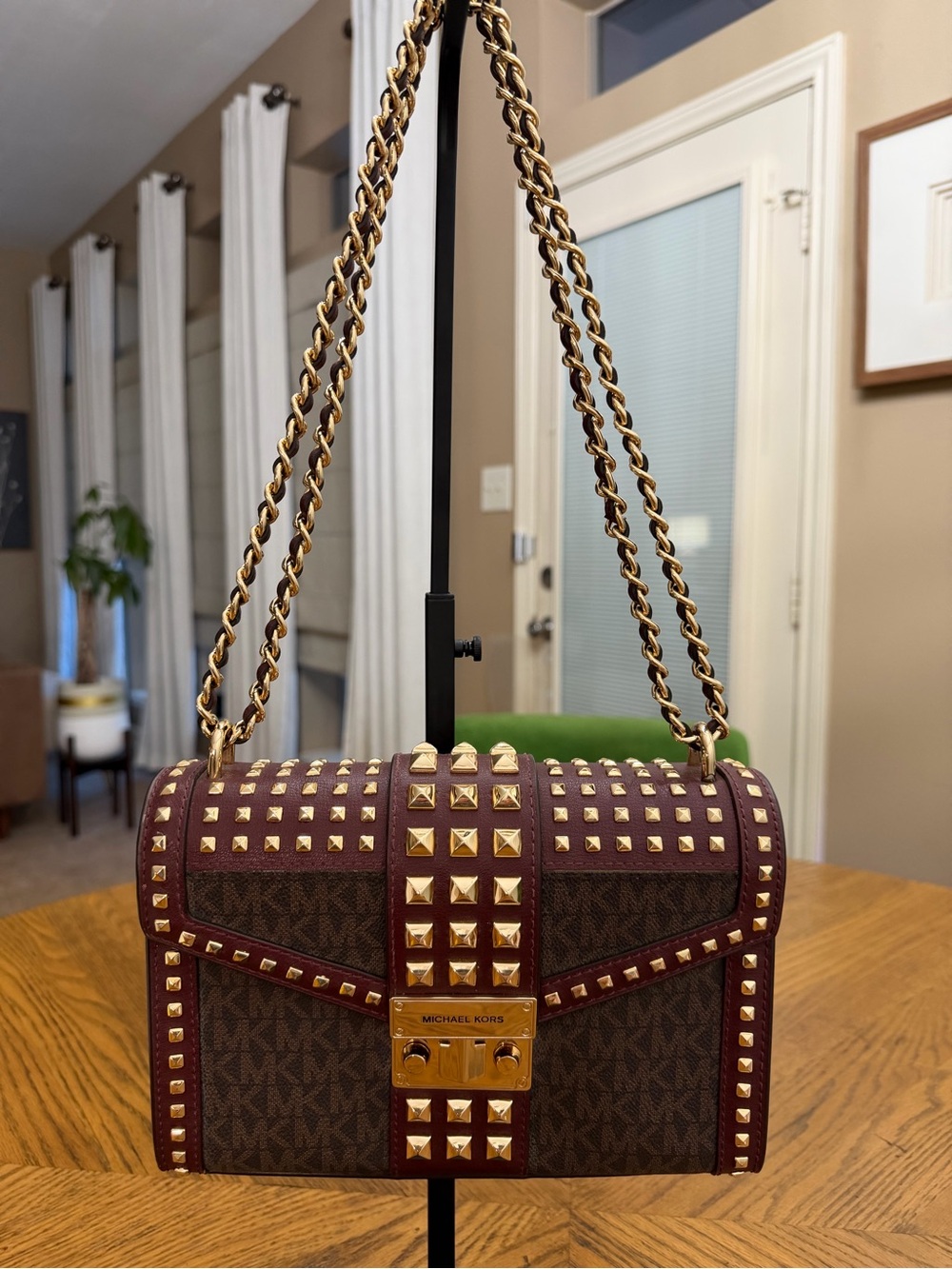 NWOT Michael Kors Editor Studded Chain Shoulder Bag
